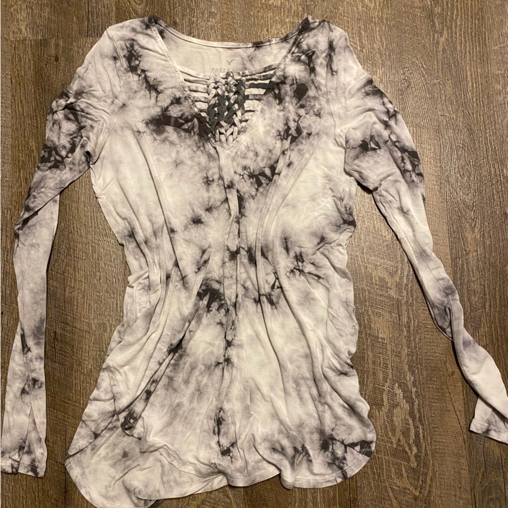 American Eagle soft & sexy long sleeve marble top in size S